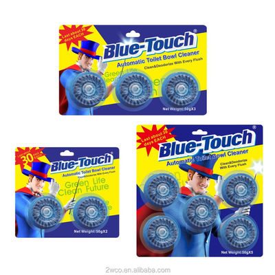 qualidade  Blue-touch disposable toilet block deodorant tablet automatic toliet cleaner with 2 3 5 blocks fábrica