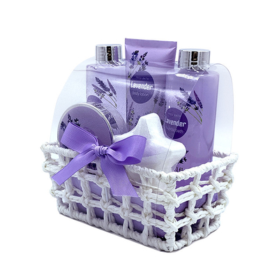 natural organic bath bomb moisturize private label body care basket bath spa basket gift set DLR19011